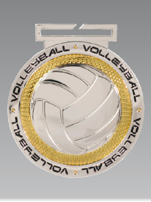 Deluxe Dual Plated Volleyball Medal