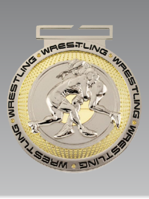Deluxe Dual Plated Wrestling Medal