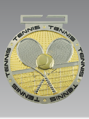 Deluxe Dual Plated Tennis Medal