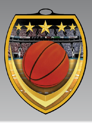 Shield Blast Basketball Medal