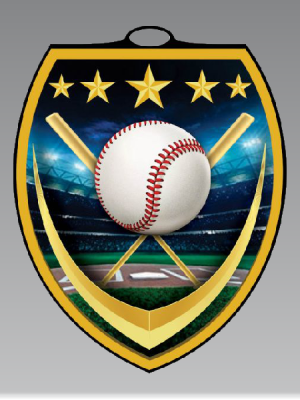 Shield Blast Baseball Medal