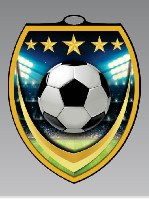 Shield Blast Soccer Medal