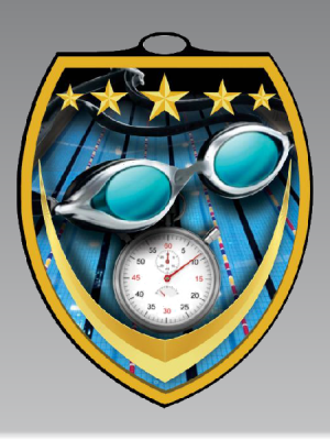 Shield Blast Swimming Medal