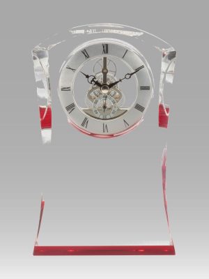 Elegant Red Highlight Crystal Clock