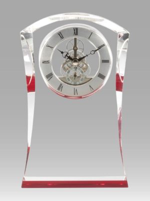 Elegant Red Highlight Crystal Clock