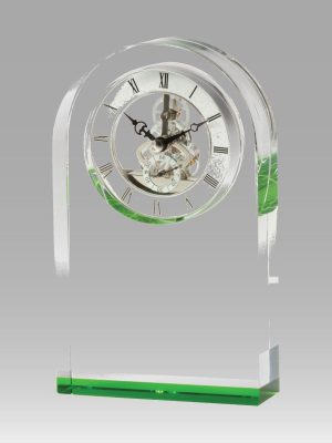 Elegant Green Highlight Crystal Clock