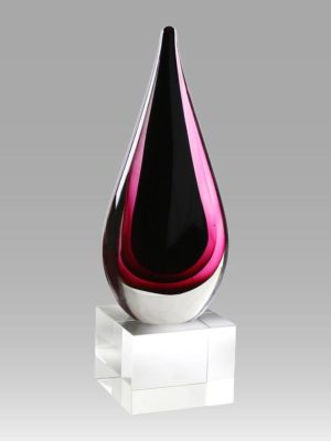 Burgundy Crystal Teardrop