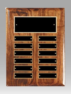 12 Plate High Gloss Walnut Perpetual Plaque