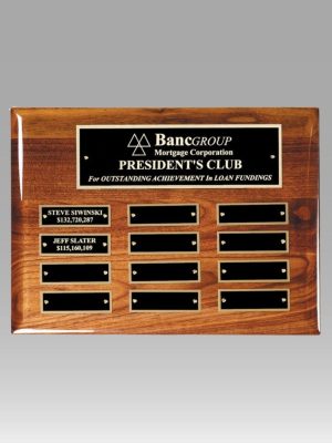 12 Plate High Gloss Walnut Perpetual Plaque