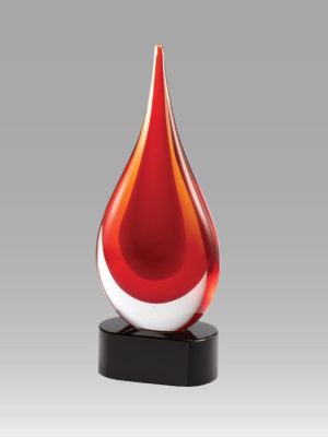 Glass Deco Red Rain Drop