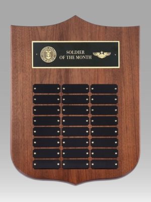 24 Plate Walnut Perpetual Plaque
