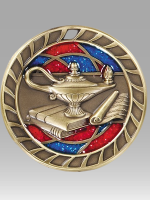 Lamp of Knowledge Glitter Medal