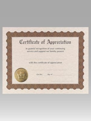 Certificate of Appreciation